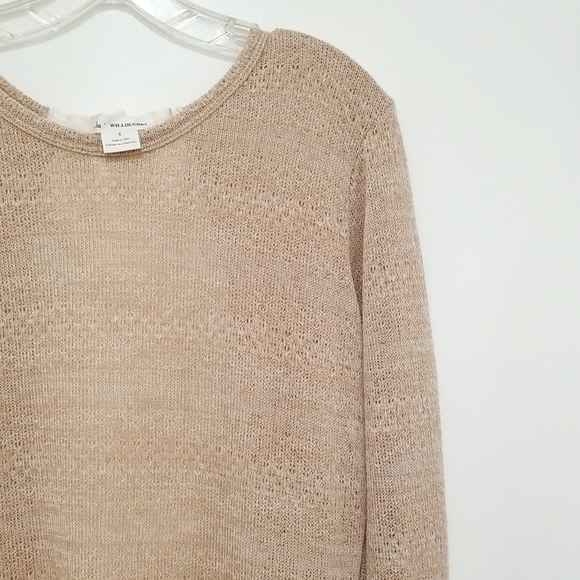 Clu + Willoughby Oatmeal Faux Layered Boho Blouse Size S - Picture 4 of 9